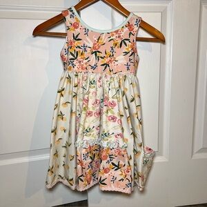 Sweet Honey Sleeveless Floral Fit & Flare Sun Dress Floral and Oranges Print
